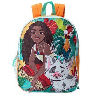Disney Moana 2 Backpack w/ Pua HeiHei by Fast Forward Full Size Book Bag 15"